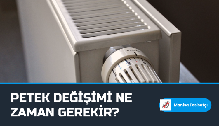 Manisa petek değişimi sonrası duvara monte edilmiş termostatik vanalı beyaz panel radyatör