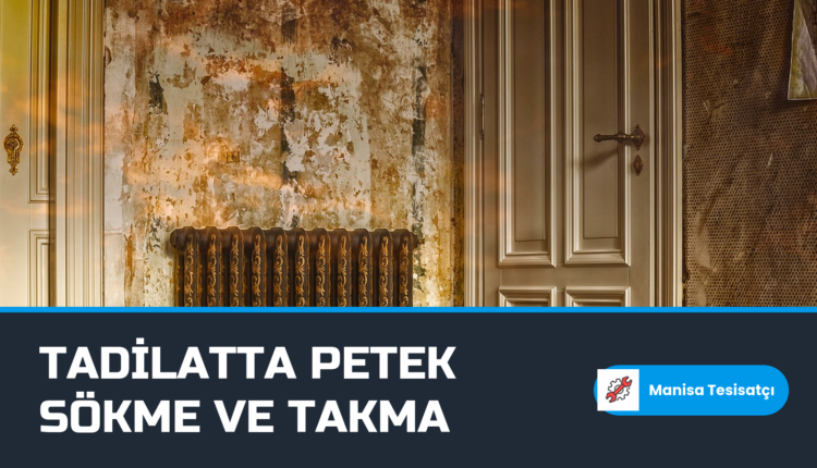 Tadilat bekleyen odada duvara monte radyatör, manisa petek sökme takma öncesi görünüm