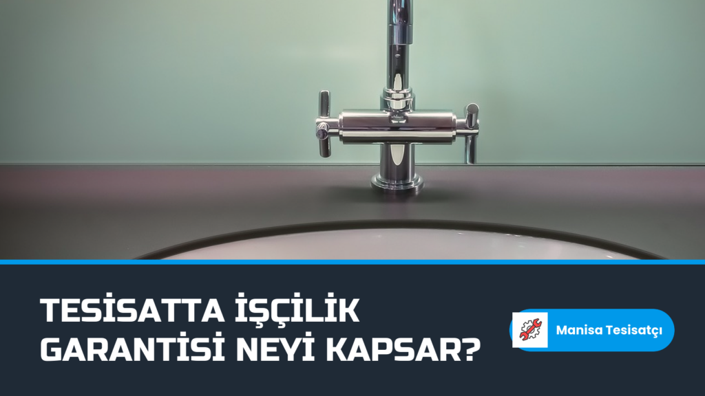 Montajı tamamlanmış lavabo ve batarya, Manisa tesisatçı işçilik garantisi kapsamındaki temiz iş